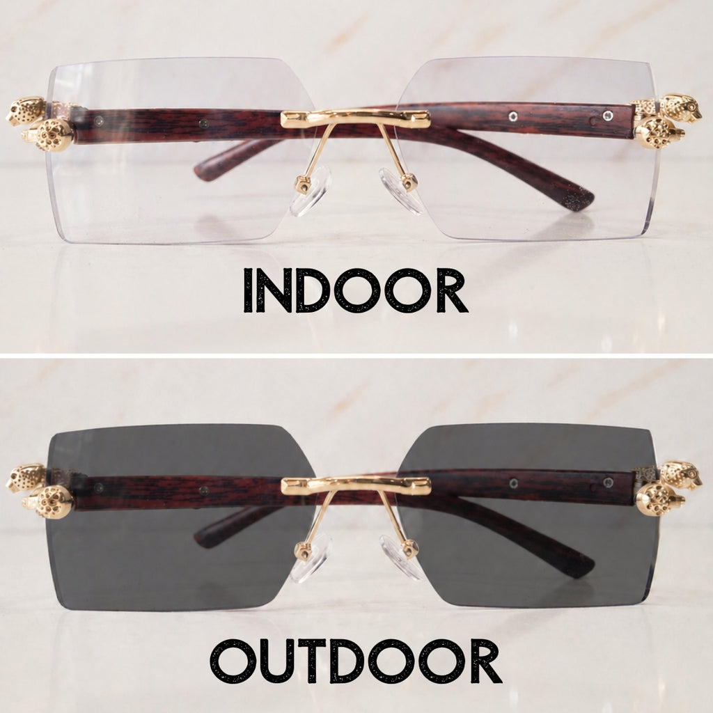 Solar Transition Wood Rimless Frames